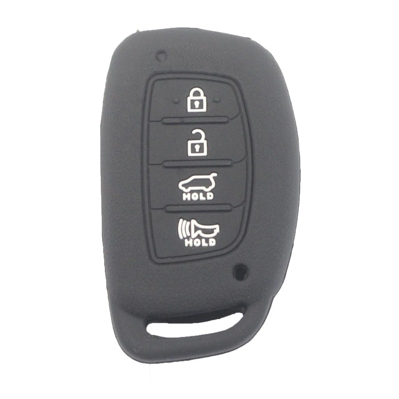 kcpros 2Pcs Black Rubber Silicone 4 Buttons Smart Key Fob