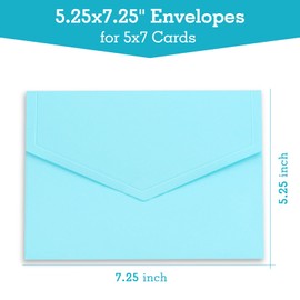 5x7 Envelopes Self Seal 50 Pack 5x7 Envelopes for Cards Light Blue Envelopes A7 Envelopes for Invitations,Wedding,Greeting Cards