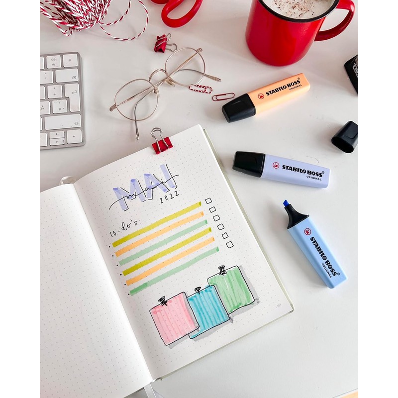 STABILO BOSS ORIGINAL Pastel Highlighters - Pack of 12 -