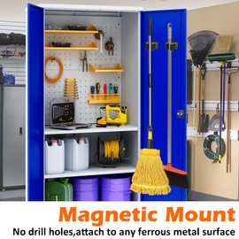 MUTUACTOR Magnetic Broom Holder,4PCS Anti-Slip Magnetic Mount Storage Broom Holders with Rubber Grippers,Heavy Duty Magnetic Tool Holder for Work Garage Laundry Kitchen RV Van Accessories
