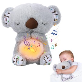 Masoe Koala Peluche Que Respira para Ansiedad, Dreams con Música Y Luces, Juguetes para Dormir con Nutria, Respiratoria