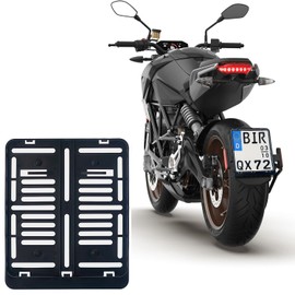 1 x German Number Plate Holder for Number Plates in Format 180 x 200 mm 18 x 20 cm (for Motorcycle Scooters) Material Plastic Black (unpainted)