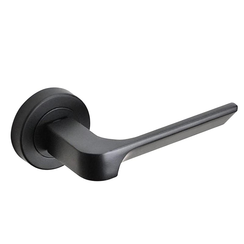 Decoranddecor Mirage Matt Black Internal Door Handles Lever On Rose