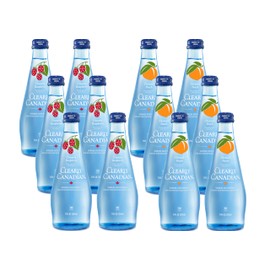 Clearly Canadian Sparkling Flavored Water, 11 oz Glass Bottles – Variety of Refreshing Flavors, Premium Carbonated Beverage, Available in 12-Pack and 24-Pack Options (12 Pack, Raspberry/Peach)
