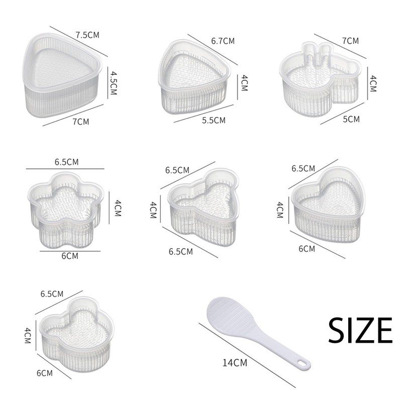 EOQPDECD 8 Pcs Triangle Rice Ball Maker with Spatula -