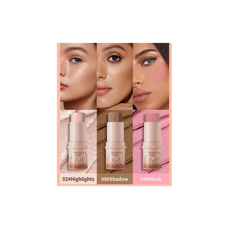 Set De 3 Espátula Lasting Contouring Stick Contorno Blush