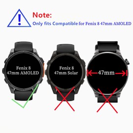 MIHENCE Screen Protector Compatible for Garmin Fenix 8 47mm AMOLED Smartwatch, 9H Tempered Glass Protective Film (3 PCS)