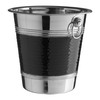 Premier Housewares Champagne Bucket with Hammered Black Band - Stainless