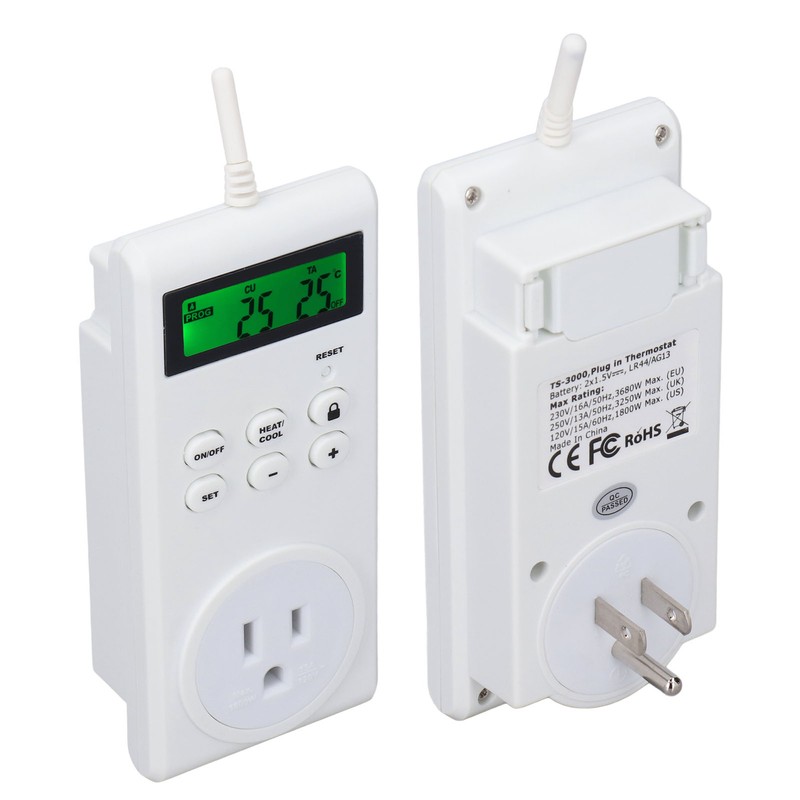 Thermostat Outlet Wireless Programmable Automatic Temperature Controller Socket Switch US