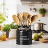 Barnyard Designs Ceramic Farmhouse Utensil Holder for Kitchen Counter, Large
