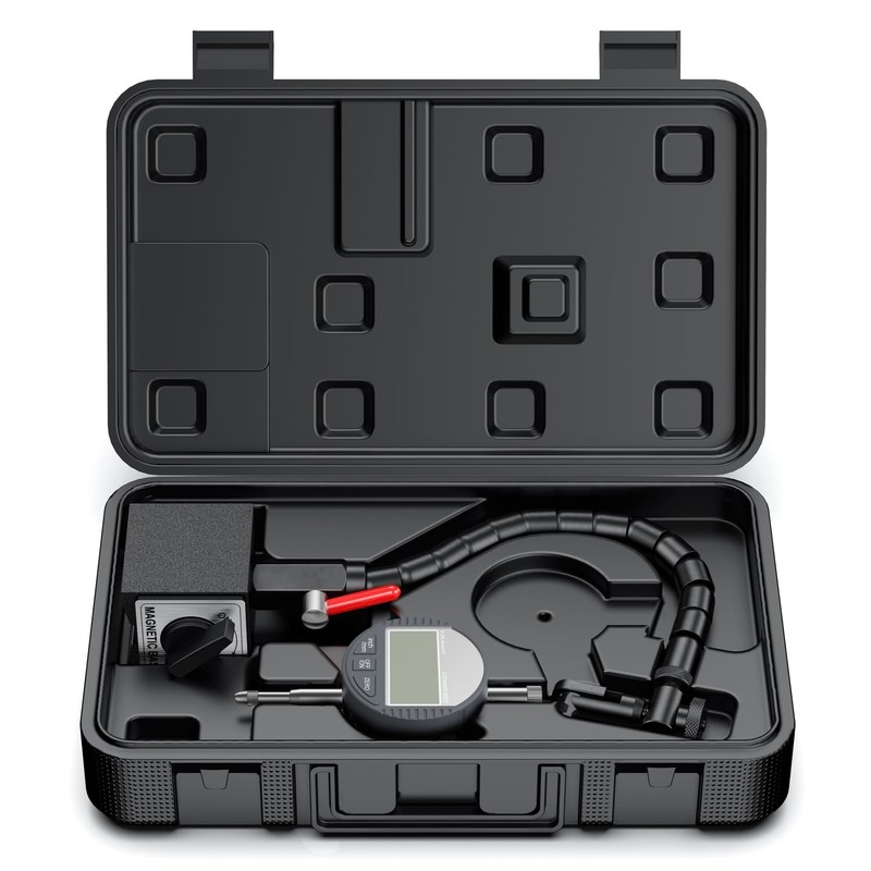 HDLNKAK Digital Dial Indicator 0-25.4mm/1''with Magnetic Base, Dial Indicator Tools
