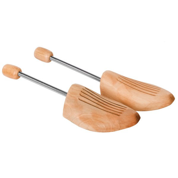 TecTake Coil spring shoe tree shaper shape stretcher lotus wood