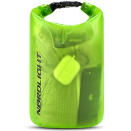 Nordlight Dry Bag 10 L Waterproof Bag – (Green) Waterproof Pack Bag with Roll Top Closure and Shoulder Strap for Swimming, Bathing, Beach, Canoeing, Stand-Up Paddling, Diving