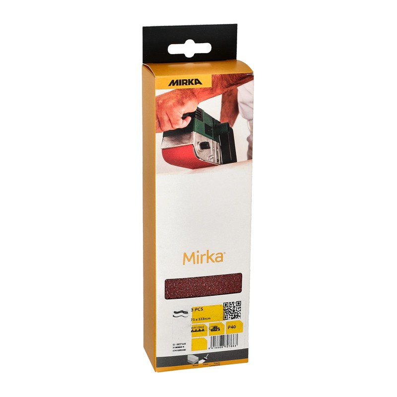 Mirka Red 3 pcs fabric sanding belts 75x533mm / grit