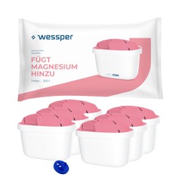 Wessper Filter Cartridges for Jug, Filter with Magnesium, Additional PIN, Compatible with Brita Water Filter Jug, Replacement for Dafi, Wessper, Aquaphor Water Filter - Pack of 6
