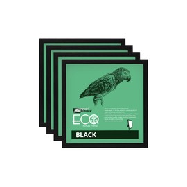 Ambiance Eco Frames 4 Pack - Sustainable Wood Eco-Friendly Minimalist Frames for Artwork, Paintings, Drawings, Display, & More! - [Black - 4x4"]