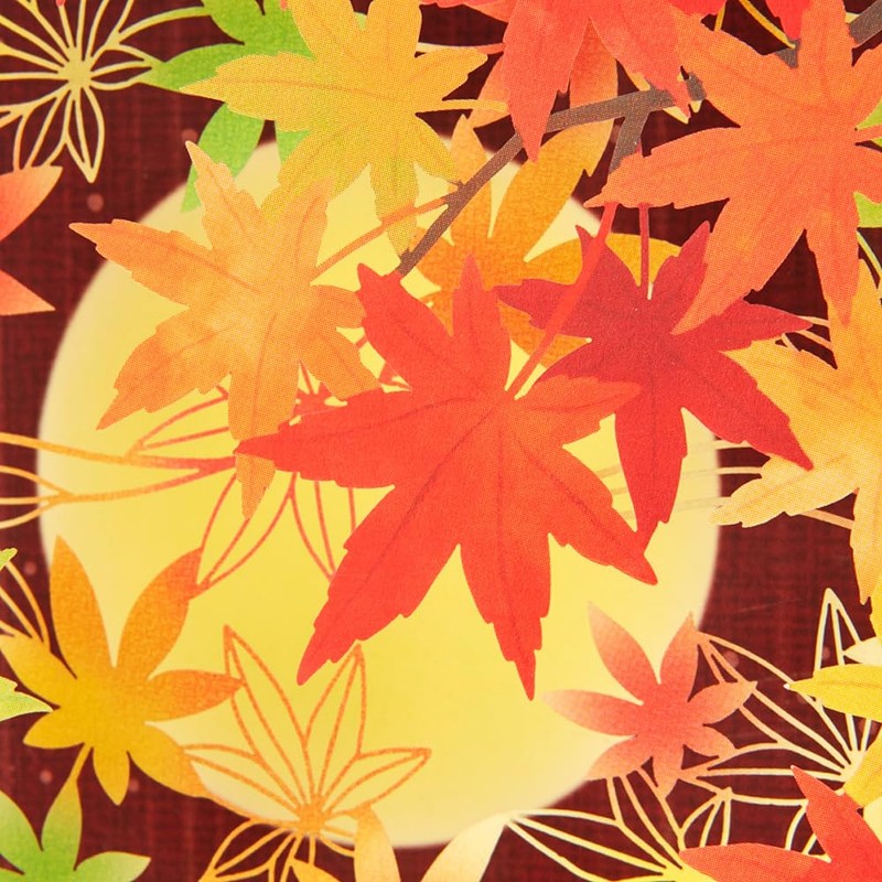 Sanrio 844306 Message Card, Autumn Laser Cut Box-shaped Foliage, Greeting