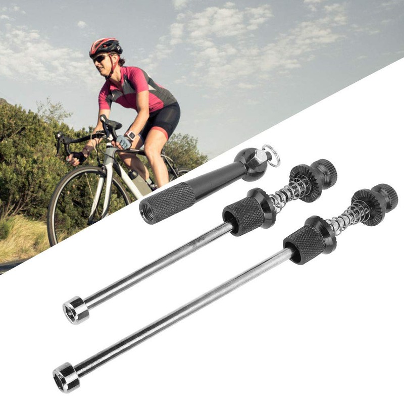 Ongwan Quick Release Aluminum Front/Rear 147mm/185mm Anti-Theft Skewer Set (Black)