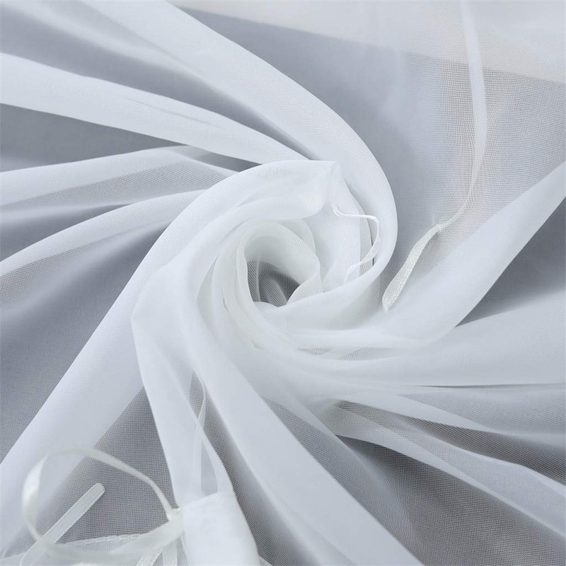 ESLIR Roman Blind with Tabs, Transparent Tab-Top Kitchen Curtains, Modern