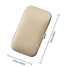 No Brand 8-Piece Set PU khaki Manicure Tool Set Stainless Steel Nail Clipper Kit Case Pocket Organizer Pedicure Trimmer butterfly letter Design