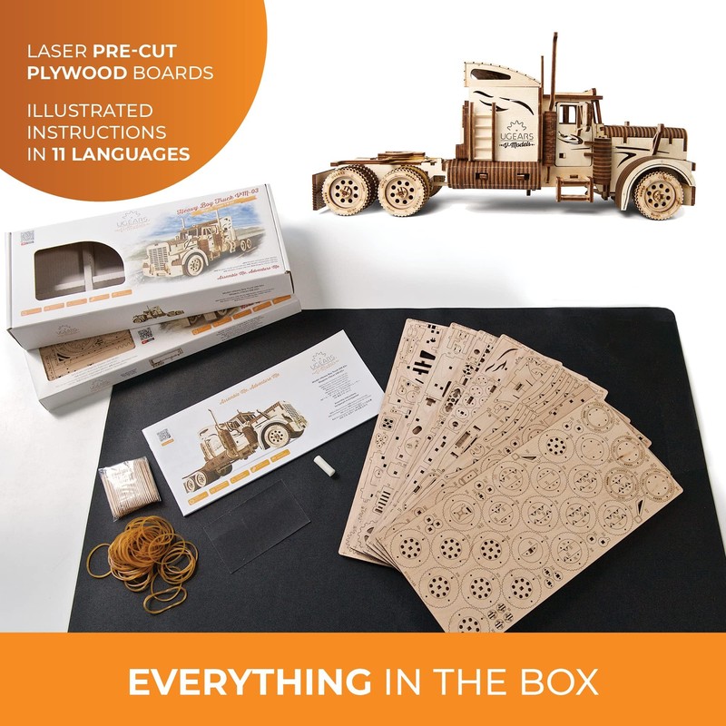 UGEARS Heavy Truck 3D Wooden Puzzles for Adults - Wooden