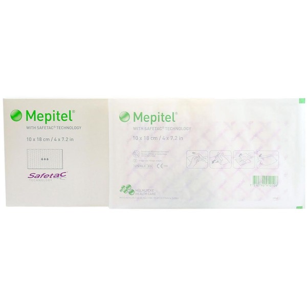 Mepitel Non Adherent Silicone Scar Wound Dressing 4" x 7.2" - Box of 10 Dressings