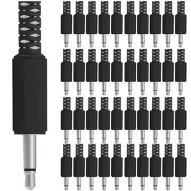 RUNCCI-YUN 40-Pack TS Mono Male Plug 1/8" 3.5mm Solder Type DIY Audio Cable Connector