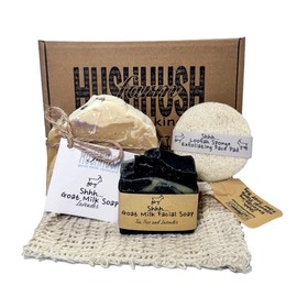 HushHush Farm – Organic Goat Milk Soap Set | Handmade with Goat Milk Soap Bar for Sensitive Skin, Rose Clay & Essential Oils | Moisturizing Vitamin-Rich Skincare - Lavender 1 Pack