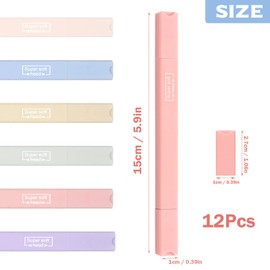 JOYSKY 12 Pcs Cute Highlighters Pens Aesthetic Highlighter Pastel Mild Assorted Colors Dual Chisel Tips No Bleed Quick Dry Square Markers for School Office Stationary Note Taking Supplies