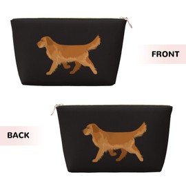 DITXIT Cute Golden Retriever Cosmetic Bag Travel Makeup Bag Organizer Toiletry Bag with Zipper Storage Pouch Coin Purse Brushes for Women Girls Gifts