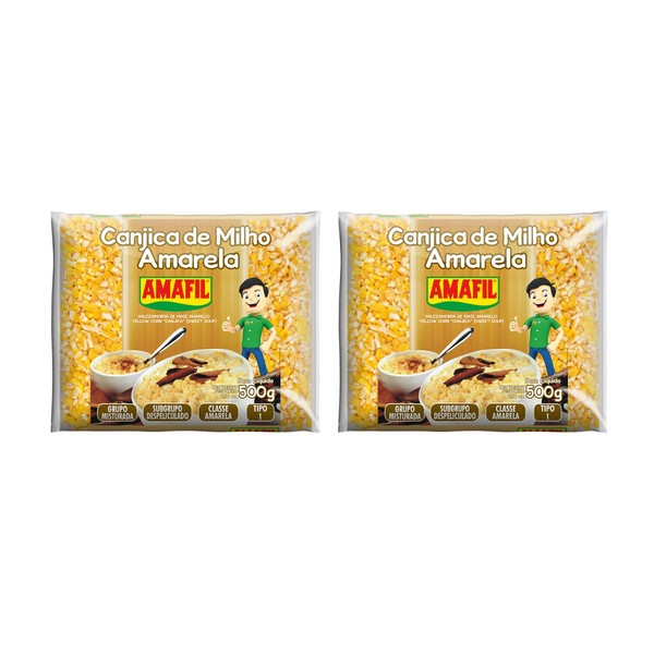 Amafil Yellow Corn Canjica Sweet Soup (2 Pack, Total of 1000g)