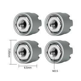 INJORA M2.5 Wheel Lock Nuts with Aluminum Cap for 1/18 RC Crawlers Upgrade(Gray)