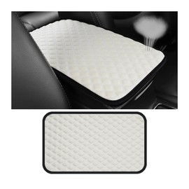HZEL Car Center Console Cushion Cover, Vehicle Armrest Seat Box Protector Pad, Comfortable Automotive Interior Arm Rest Decoration Accessories, Universal for SUV Sedan Truck (White)