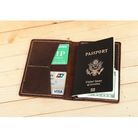Handmade High Quality Leather Passport Wallet Passport Holder for Men and Women