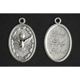 Hand crafted in ROME ITALY (vatican) 925 Sterling silver 20" Necklace CATHOLIC HOLY SPIRIT MEDAL pendant female men