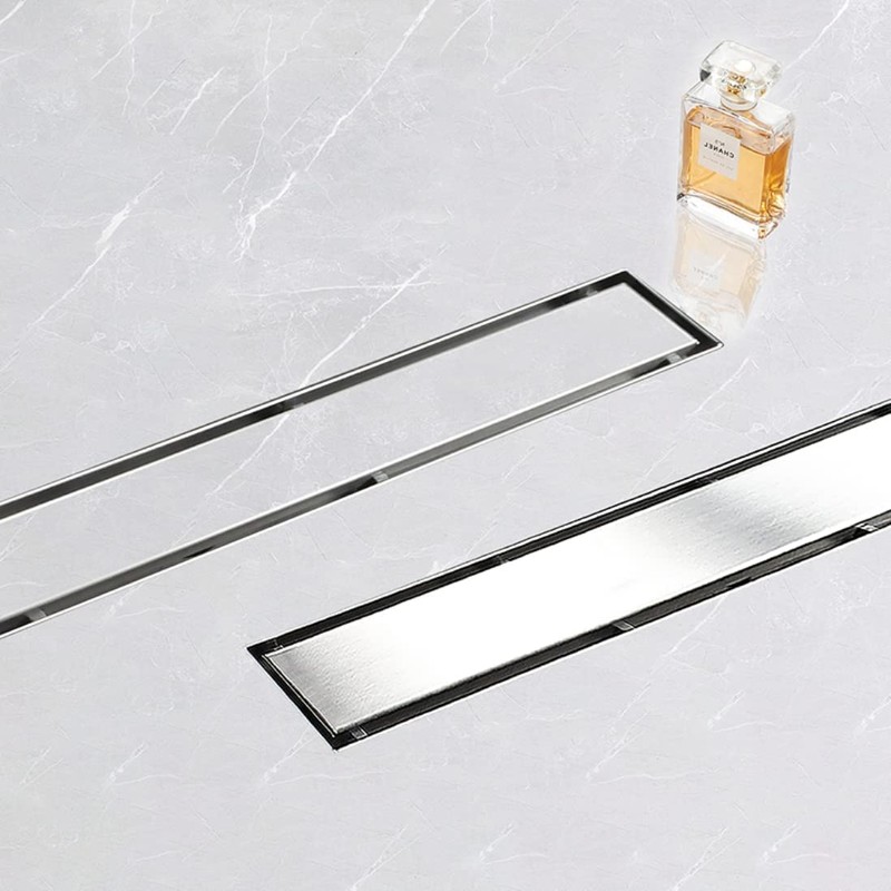 Elefloom Linear Shower Drain, 40 inch Drain with Tile Insert
