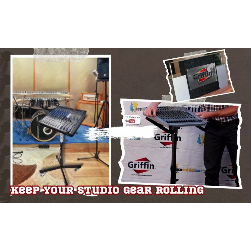 Griffin Studio Mixer Stand DJ Cart by GRIFFIN | Rolling