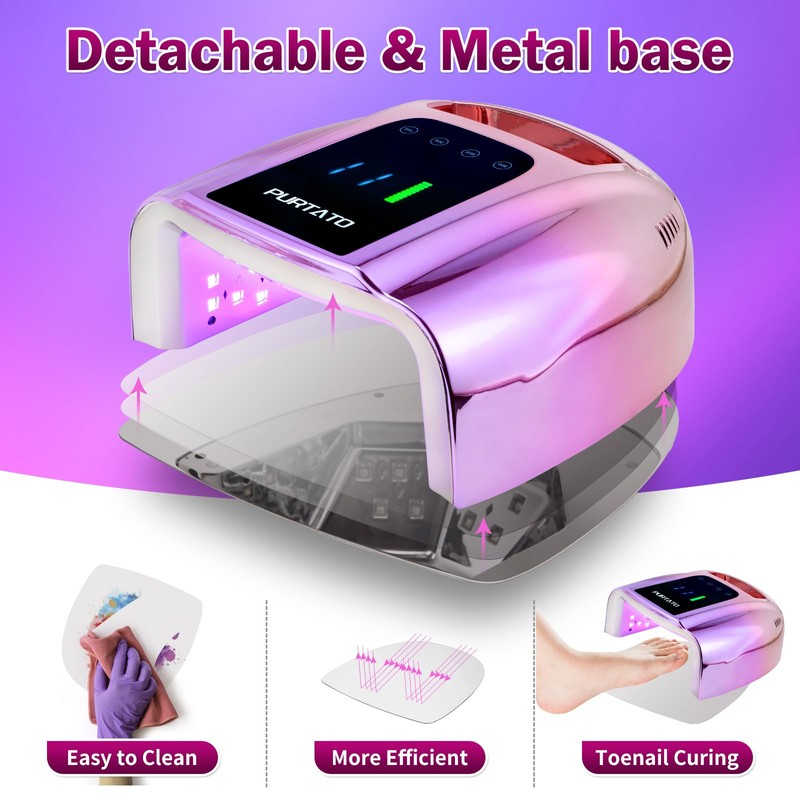Purtato Professional Rechargeable 96W UV LED Portable Cordless UV Light