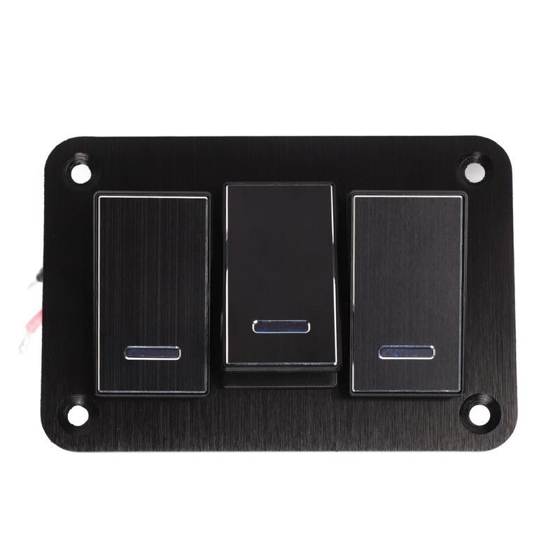 3 Gang Rocker Switch Panel Waterproof Pre Wired Aluminum Alloy