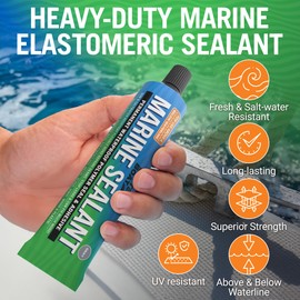 Marine Sealant and Adhesive Waterproof Marine Grade Sealant Caulk High Temp Caulking Water Sealant for Boat Auto and RV Without Silicone - 1 Tube Gray 3oz