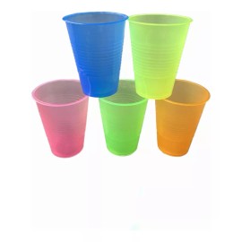 vaso colores 100 Vaso Tipo Fiesta De Plástico Duro/ Reutilizable, Colores