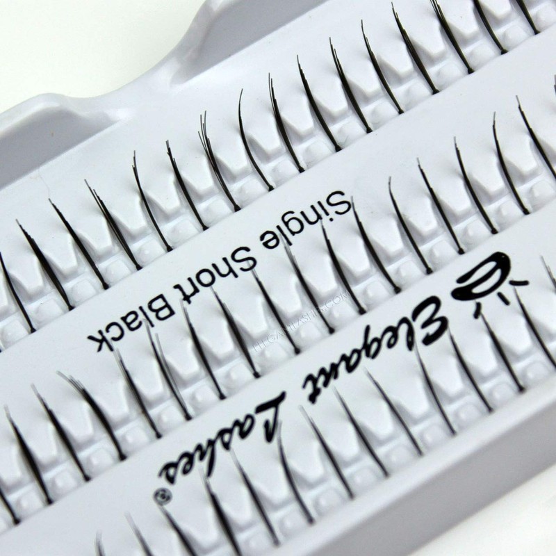 Elegant Lashes Individual Single Short Black Lashes (Single Pack -