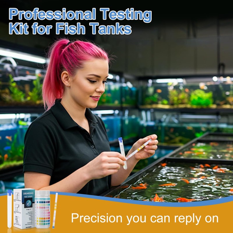 Aquarium Test Strips, 9-in-1 Fish Tank Test Strip, Water Testing