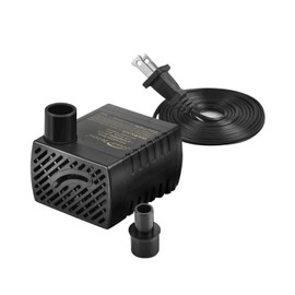 Simple Deluxe 80 GPH 3.6W Submersible Pump with Adjustable Intake & 6' Waterproof Cord for Fish Tank, Hydroponics, Fountains, Ponds, Statuary, Aquariums, Black