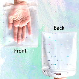 50pcs Clear Smell Proof Bags,Resealable Pouch Sample Bag for Food Storage and Lipgloss,Jewelry,Eyelash Packaging for Small Business 6.3x7.8inch