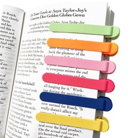 Automatic Bookmark,HJQAYNC 6Pcs Silicon Book Marks for Reading,Smart Clip Book Page Bookmarks Readers,Unique Book Accessories Gifts for Men,Women,Kids (Orange+Green+Pink+Red+Yellow+Blue)
