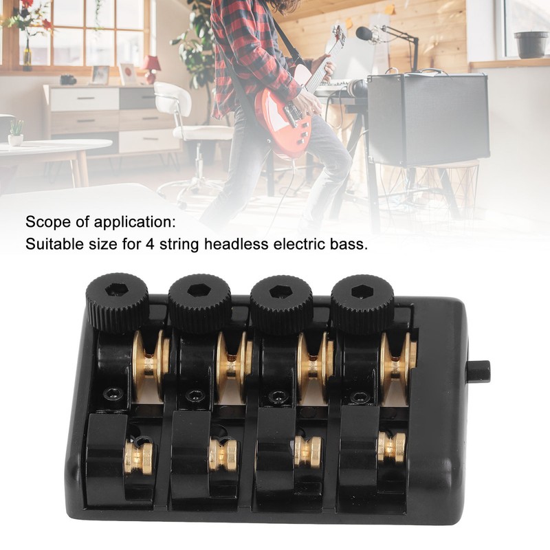 4 String Headless Electric Bass Bridge Zinc Alloy Brass Bridge