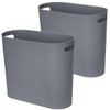 LOSYHU 2 Pack Slim Plastic Trash Can 12L Slim Waste