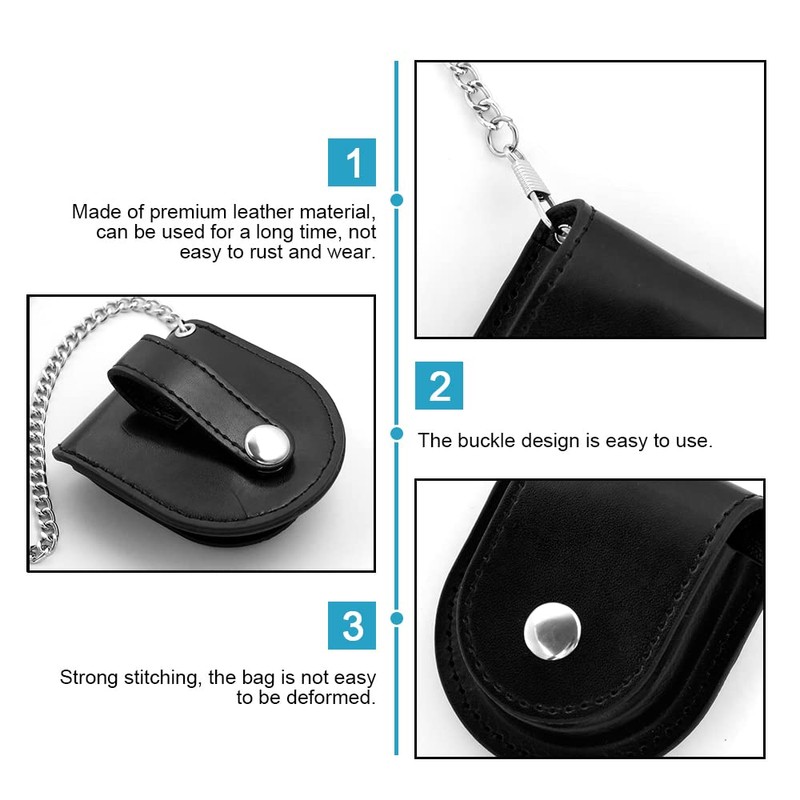 Tiong Vintage PU Leather Pouch Pocket Watch Bag 45mm Holder