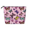 MOLAIGIN Pink Butterfly Butterflies Cosmetic Bag For Women, Travel Makeup